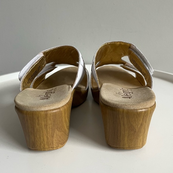 Alegria Embroidered Leather Wedge Sandals Size 8-8.5 - Picture 7 of 10
